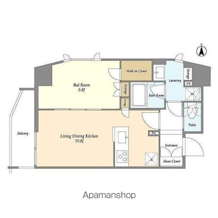 ＣＡＳＳＩＡ上野入谷[1LDK/41.39m2]の間取図