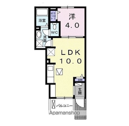 宮城県仙台市青葉区折立４丁目[1LDK/32.44m2]の間取図