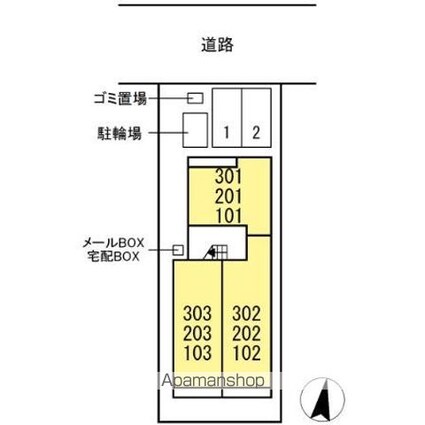 Ｄーｒｅｓｉｄｅｎｃｅ中央公園[1R/30.91m2]の配置図