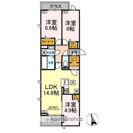 東京都練馬区下石神井３丁目[3LDK/71.75m2]の間取図