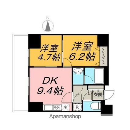 パークアクシス元浅草ステージ[2DK/46.23m2]の間取図
