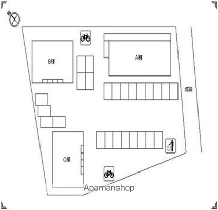 フルハウス　Ｃ棟[2DK/51.52m2]の配置図