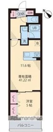 ルーチェクォーレ[1LDK/41.22m2]の間取図