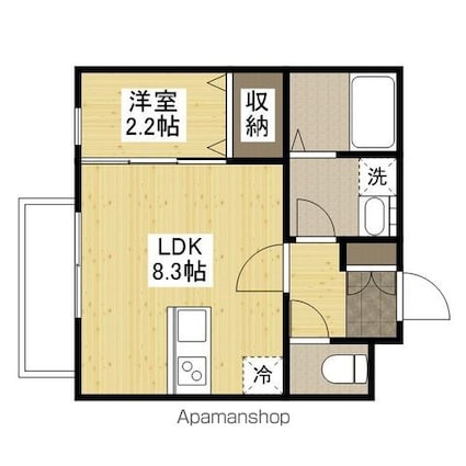 ＭＯＶＥ庚午北壱番館[1LDK/28.44m2]の間取図