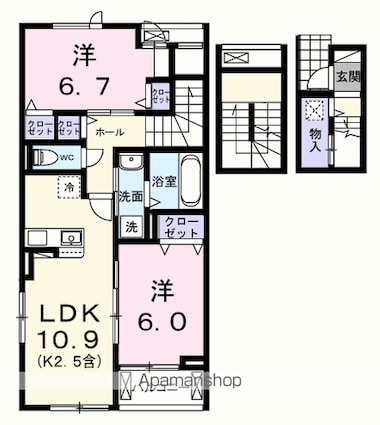 東京都青梅市今寺５丁目[2LDK/66.02m2]の間取図
