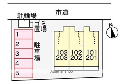 イーストハイツ[1K/30m2]の配置図