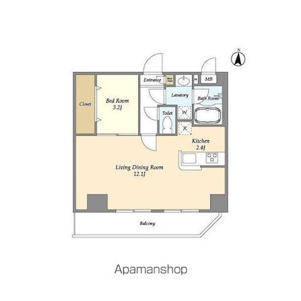 東京都練馬区北町３丁目[1LDK/40.9m2]の間取図