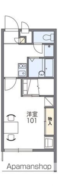 レオパレススカイ[1K/23.18m2]の間取図