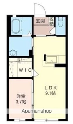 タウンコートＢ[1LDK/37m2]の間取図