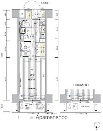 メインステージ自由が丘[1K/27.26m2]の間取図