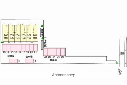 マーベル　ヘブンⅡ[1LDK/42.8m2]の配置図