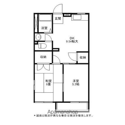 長野県長野市大字風間[2DK/40.54m2]の間取図