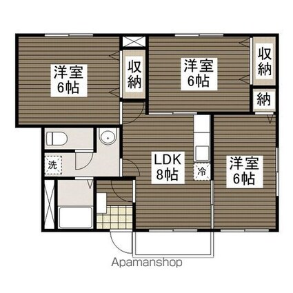 クレア２１[3DK/55.54m2]の間取図