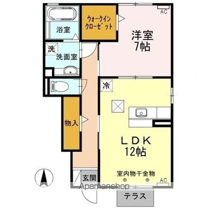 ヒルズⅡ[1LDK/53.61m2]の間取図