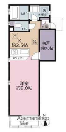 ベルシオン[1K/33.12m2]の間取図