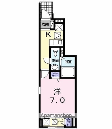 アンジュ・ブローテ[1K/27.29m2]の間取図