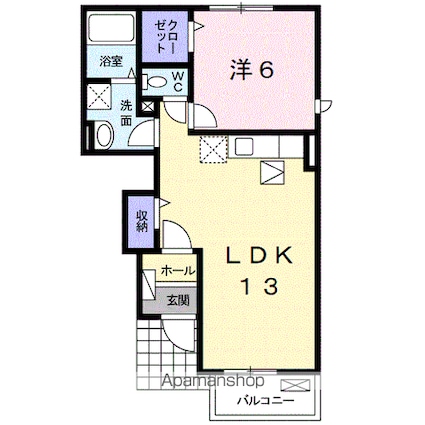 和歌山県和歌山市西浜[1LDK/45.31m2]の間取図