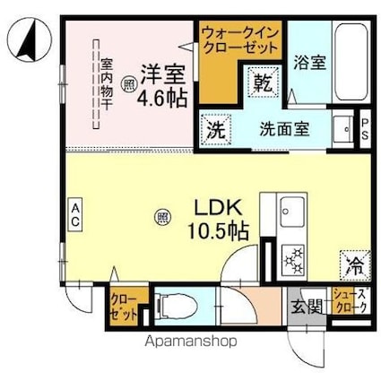 和歌山県和歌山市秋月[1LDK/40.32m2]の間取図