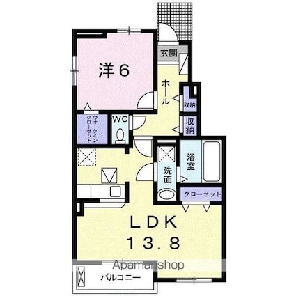 香川県高松市林町[1LDK/50.17m2]の間取図