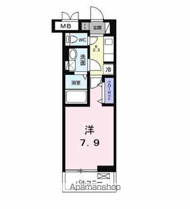 フェリーチェ五井[1K/26.15m2]の間取図
