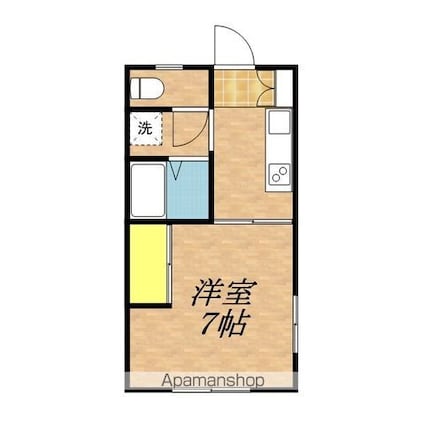 アーバンハイツ北方Ｂ[1K/24.82m2]の間取図