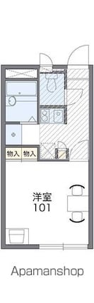 レオパレス比治山ヒルズ[1K/20.28m2]の間取図
