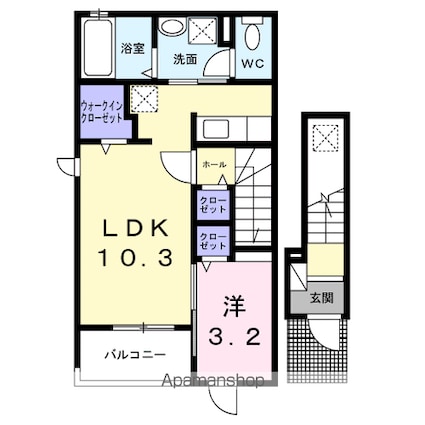 ラ・メール・ソレイユ[1LDK/37.63m2]の間取図