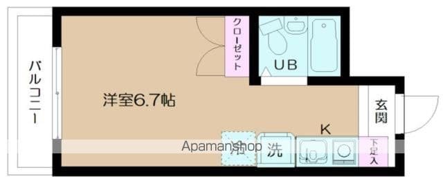 Ａｉｆｏｒｔ．立川[1R/17.51m2]の間取図