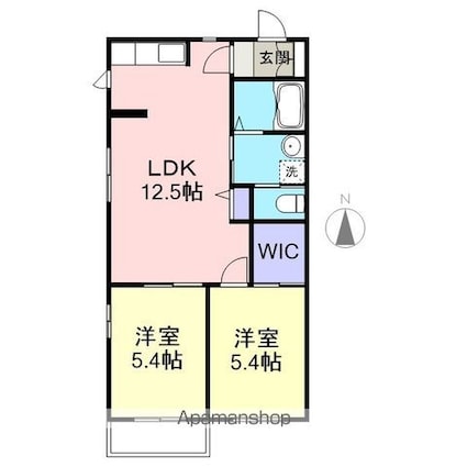 ジオディアスＪＶ[2LDK/50.6m2]の間取図