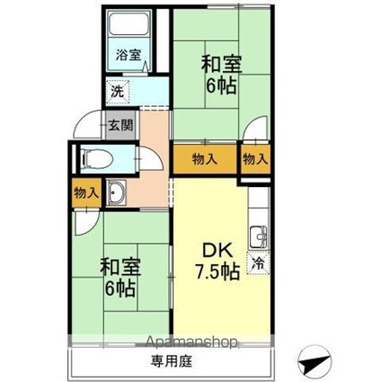 プレジール８８[2DK/46.09m2]の間取図