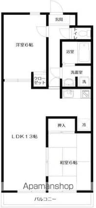 ヴィラフィオーレ[2LDK/56.16m2]の間取図