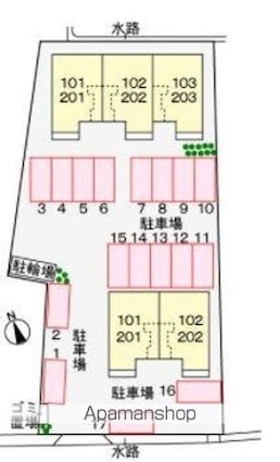 ベル・メゾン鶴市Ｂ[2LDK/57.58m2]の配置図