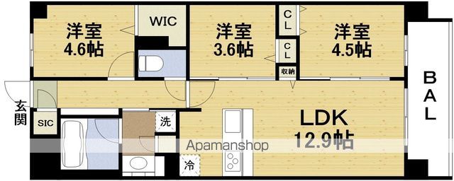 スプランディッド大阪NAMBA LINEの間取り写真