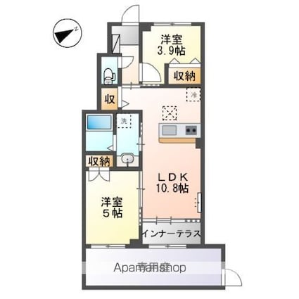 テルヌーラ[2LDK/50.04m2]の間取図