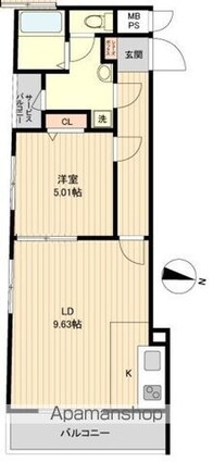 アーバハイツ扇大橋[1LDK/41.66m2]の間取図