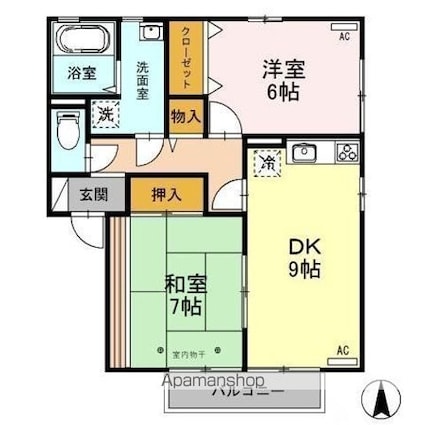 ガーデンハイツ２１[2LDK/55.44m2]の間取図