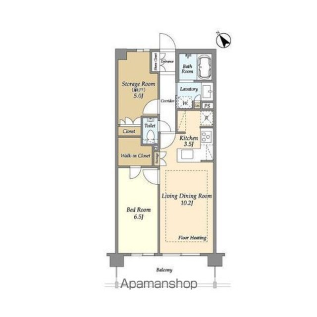 センチュリー尾山台グレイス[1SLDK/57.22m2]の間取図
