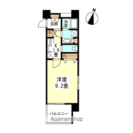 ガーラプレイス新宿御苑[1K/29.6m2]の間取図