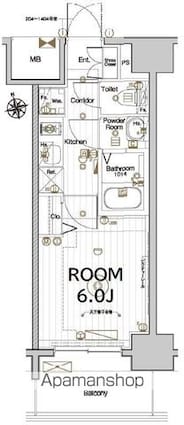 愛知県名古屋市千種区仲田２丁目[1K/21.66m2]の間取図