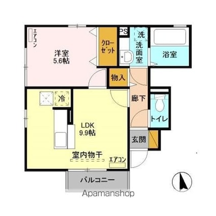クラリス　ティアラ[1LDK/40.1m2]の間取図