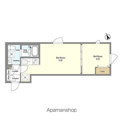 東京都杉並区方南２丁目[1LDK/31.01m2]の間取図