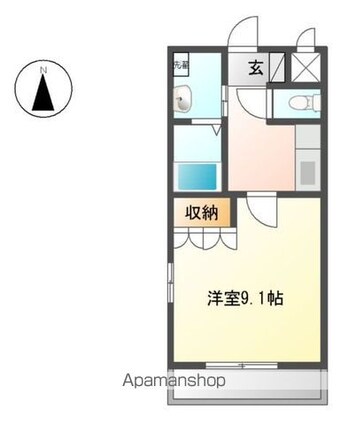 シャトレひだまり[1K/29.75m2]の間取図