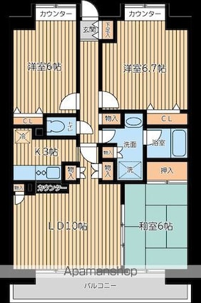 ＣＩＴＹ　ＳＰＩＲＥ　西葛西[3LDK/70m2]の間取図
