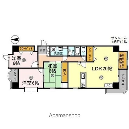 ファミール五反田[3LDK/88.86m2]の間取図