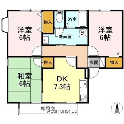 アンプルール A棟の間取り写真