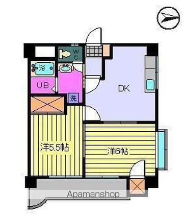 ノイシュロス久万ノ台[2DK/41.85m2]の間取図