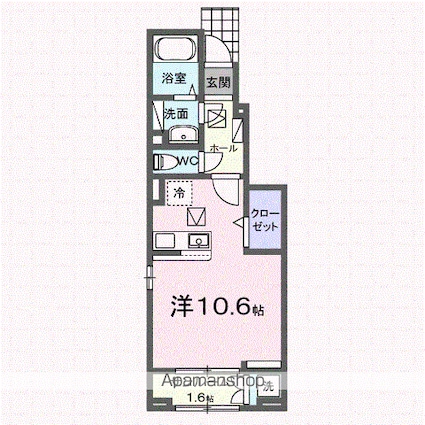 愛媛県新居浜市下泉町１丁目[1R/32.23m2]の間取図