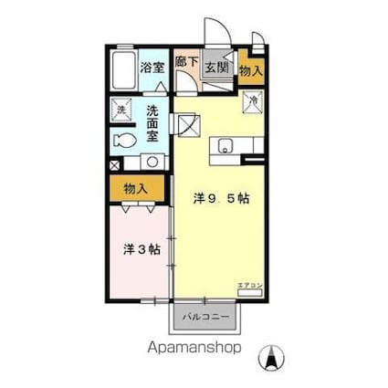 アヴァンギャルド[1LDK/33.39m2]の間取図