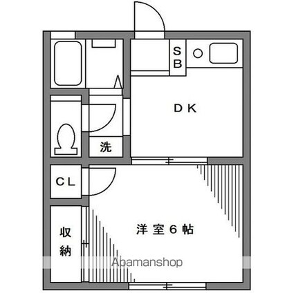シティーホームズ１[1DK/25.11m2]の間取図