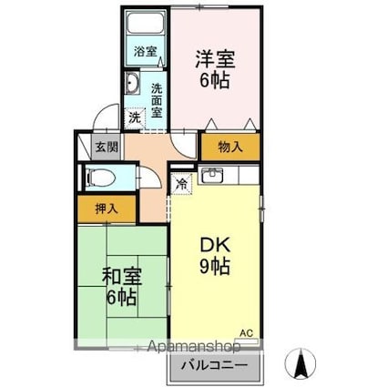サン・メゾン[2DK/50.42m2]の間取図